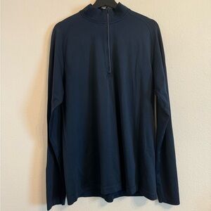 Lululemon Mens Half Zip Athletic Workout Shirt Navy XL